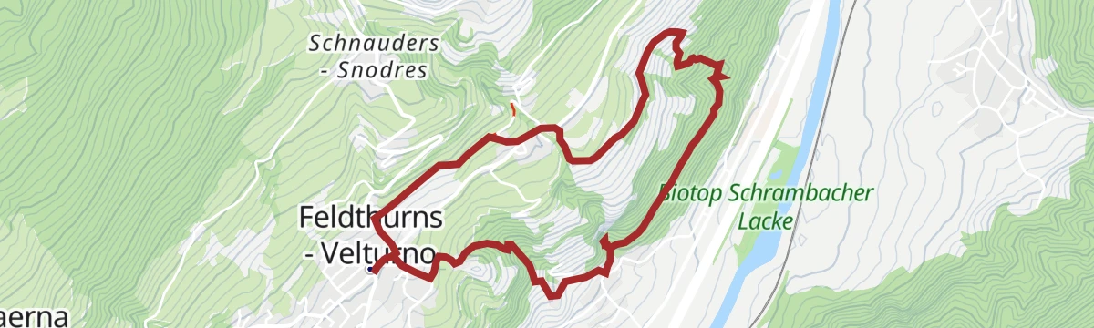 Route map: From Feldthurns to the waterfalls of Schrambach